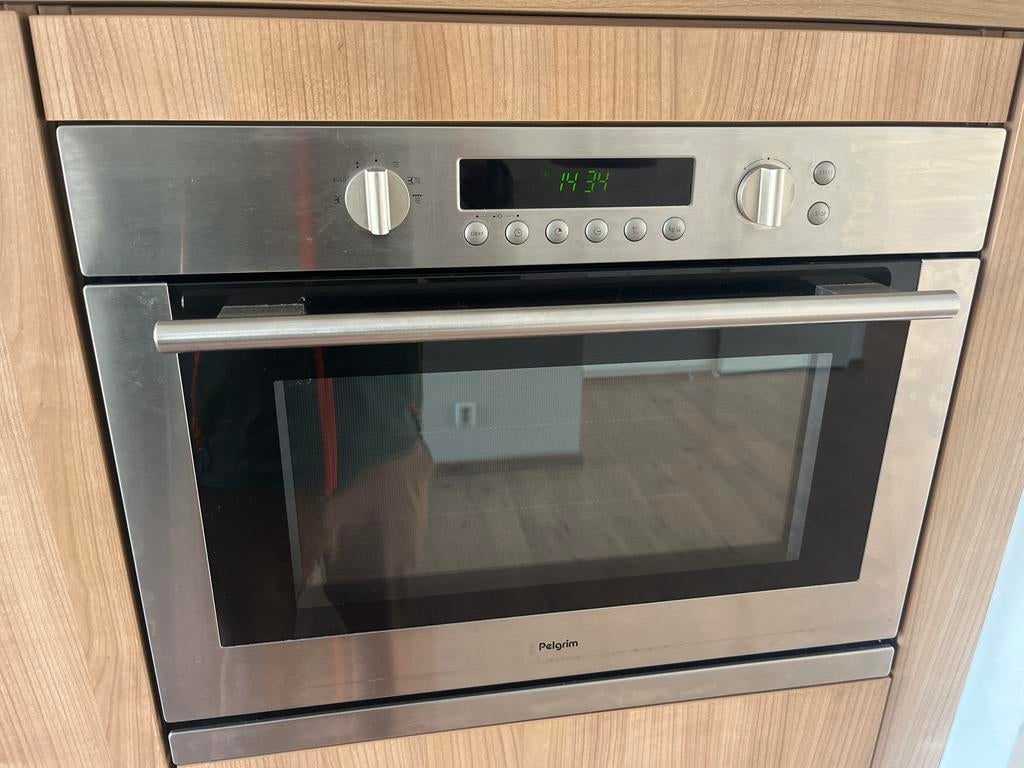 Pelgrim combi oven magnetron, Gebruikt, 60 cm of meer, Oven met grill, Inbouw