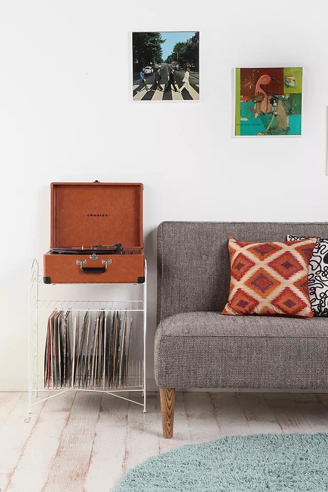 Vinyl LP platenrek kast lp speler opberging wit platenhouder, Ophalen, Zo goed als nieuw