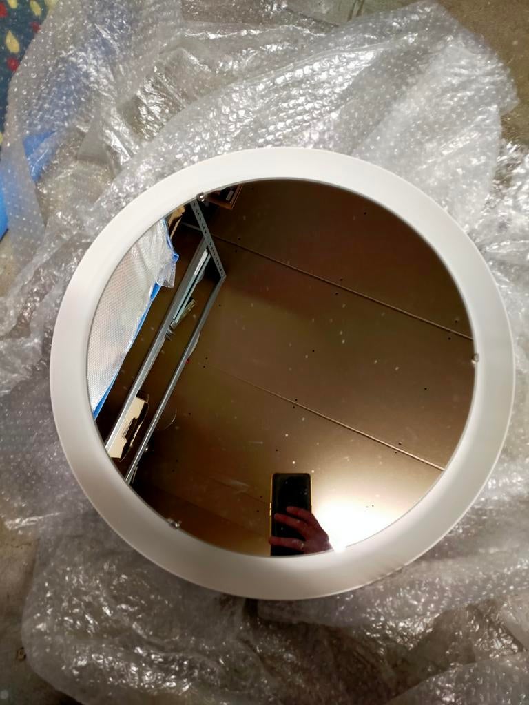 Storjorm spiegel met geïntegreerde verlichting Ikea, Rond, Ophalen of Verzenden, Zo goed als nieuw, Minder dan 100 cm