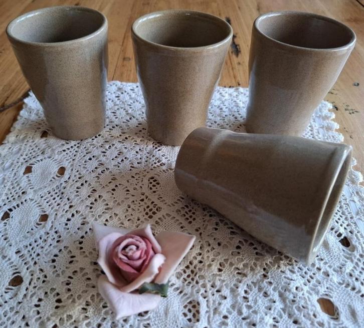 4 Franse stapelbare gres bekers, Cermer, -, Keramiek, -, Ophalen of Verzenden