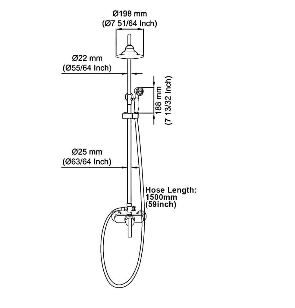 Regendouche Klassiek BRONS Landelijk Koper Mengkraan Douche, Ophalen of Verzenden, Nieuw, Koper, Douche