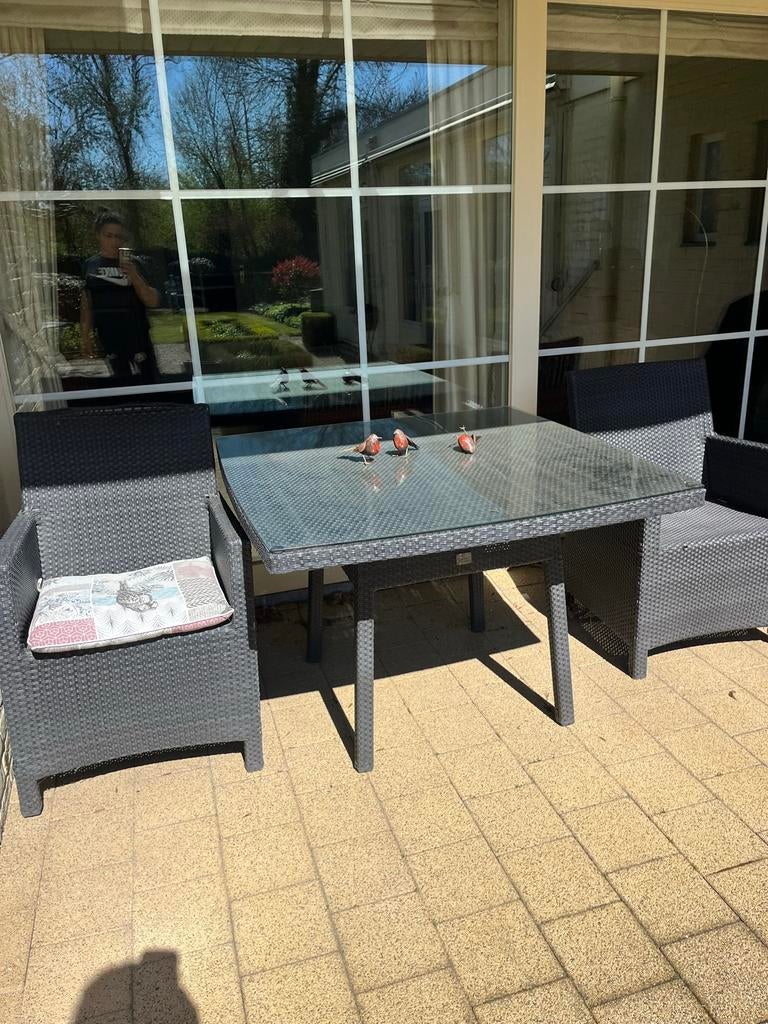 Tuinset met tafel en 2 stoelen, Tuin en Terras, Tuinsets en Loungesets, 2 zitplaatsen, Gebruikt, Eettafel, Ophalen of Verzenden