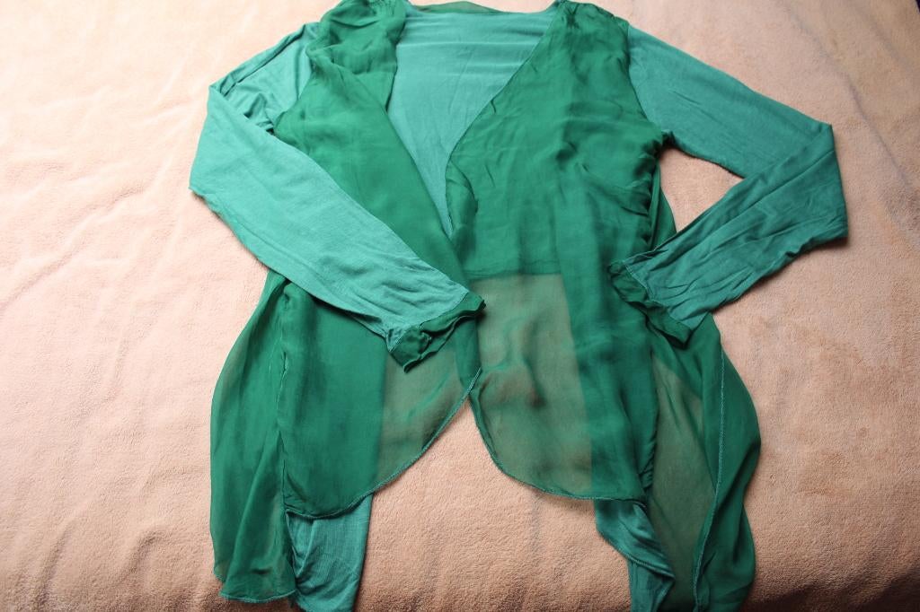 vest van zijde maat S/M, Verzenden, Zo goed als nieuw, Maat 38/40 (M), Groen