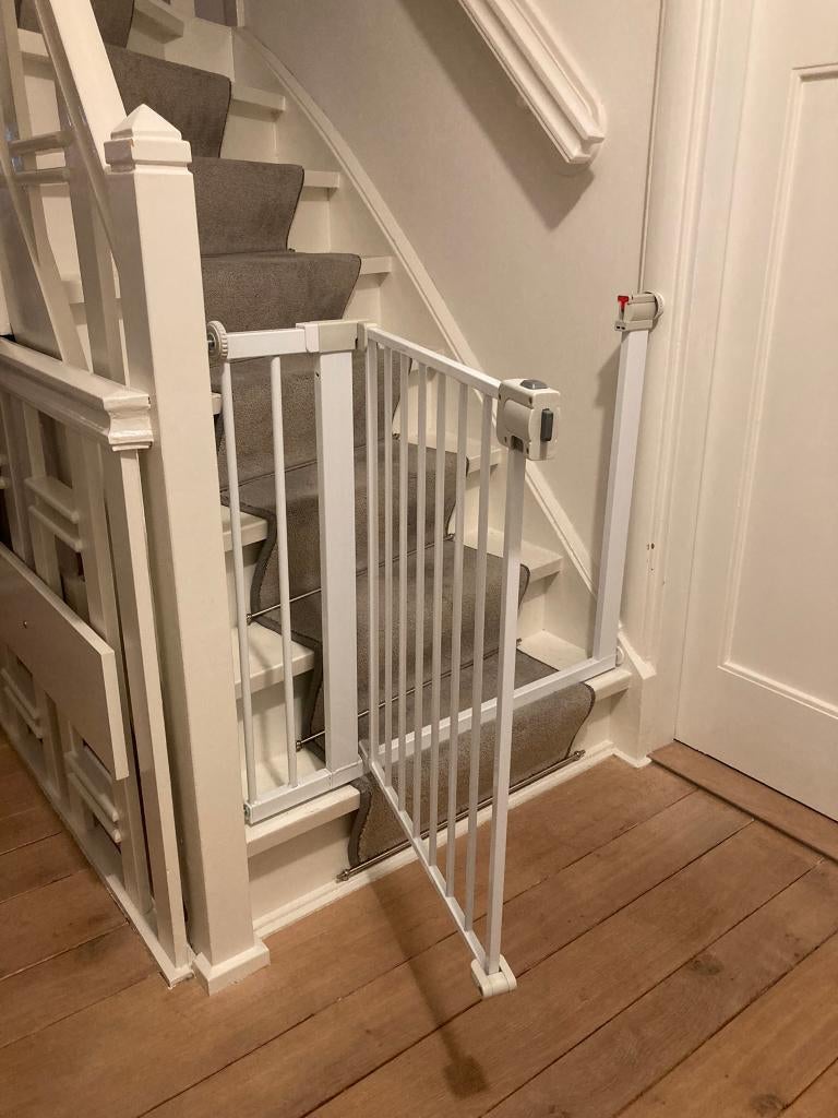 Traphekje met 1 verlengstuk - Safety 1st, Kinderen en Baby's, Traphekjes, Ophalen, Gebruikt, Klemhekje, Metaal of IJzer