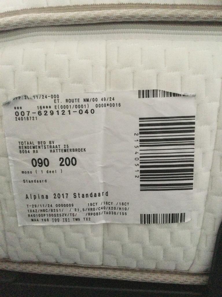 Pocketveren matras nieuw!, Ophalen, 90 cm, Eenpersoons, Zo goed als nieuw