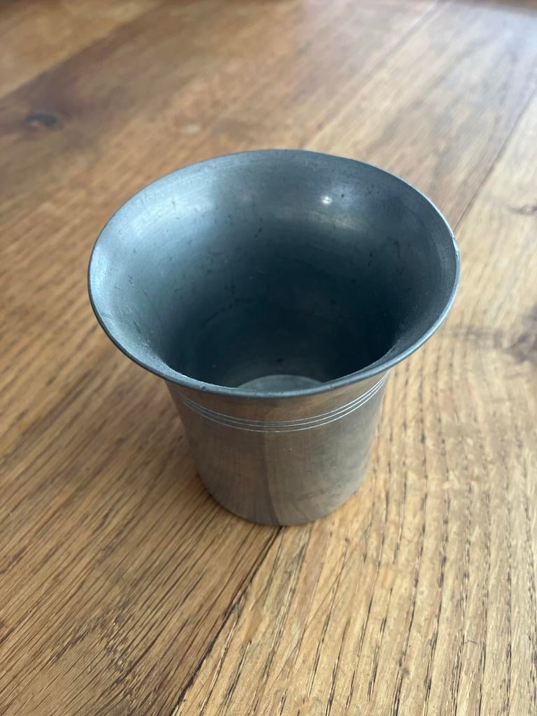 Tinnen beker Meeuws en Zonen Den Haag, Antiek en Kunst, Antiek | Tin, Ophalen of Verzenden