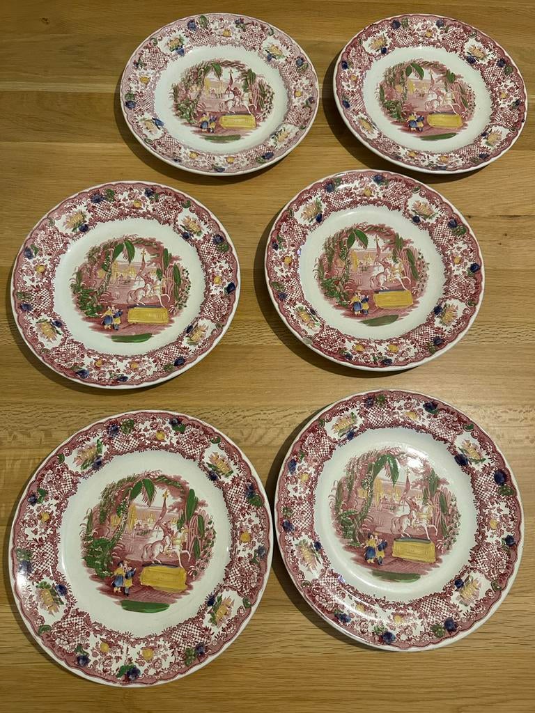 6 P. Regout Maastricht 'Orient' borden, Ophalen of Verzenden