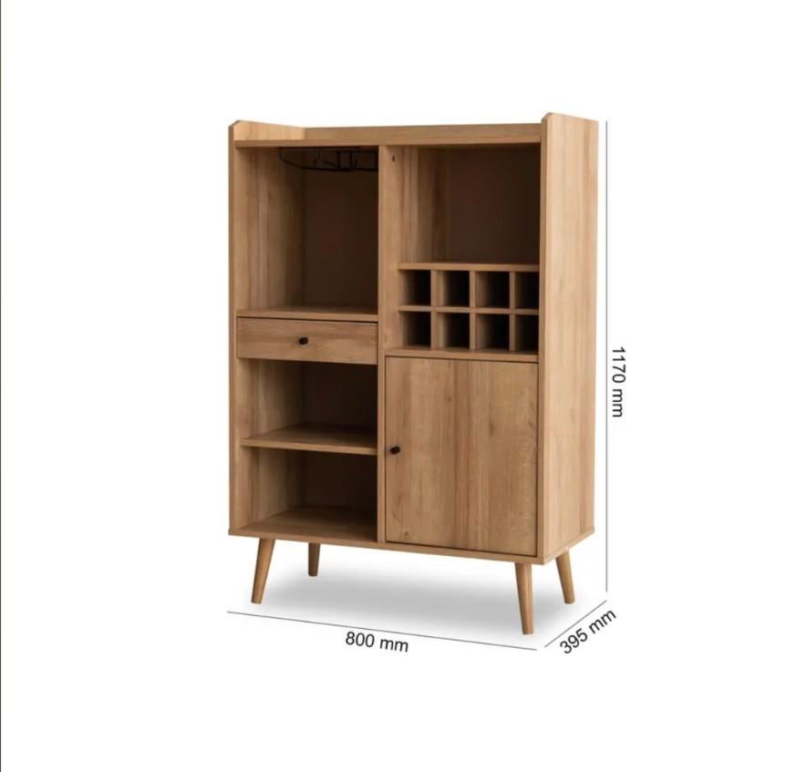 Houten kast met wijnrek en lade, Huis en Inrichting, Kasten | Overige, Ophalen, Zo goed als nieuw