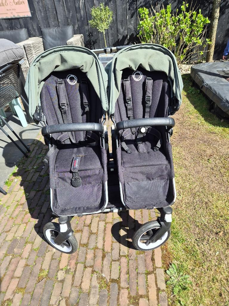 Bugaboo duo 3 kinderwagen met duo 5 kappen, Gebruikt, Bugaboo, Verstelbare duwstang, Ophalen