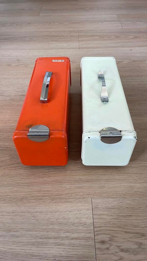 Vintage Oranje & Beige Brabantia Koektrommel retro trommel, Ophalen of Verzenden, Huis en Inrichting