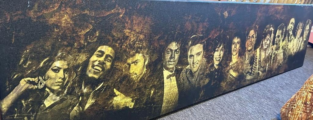 Canvas doek met overleden pop iconen - Eerbetoon Legends, Huis en Inrichting, Woonaccessoires | Schilderijen, Tekeningen en Foto's