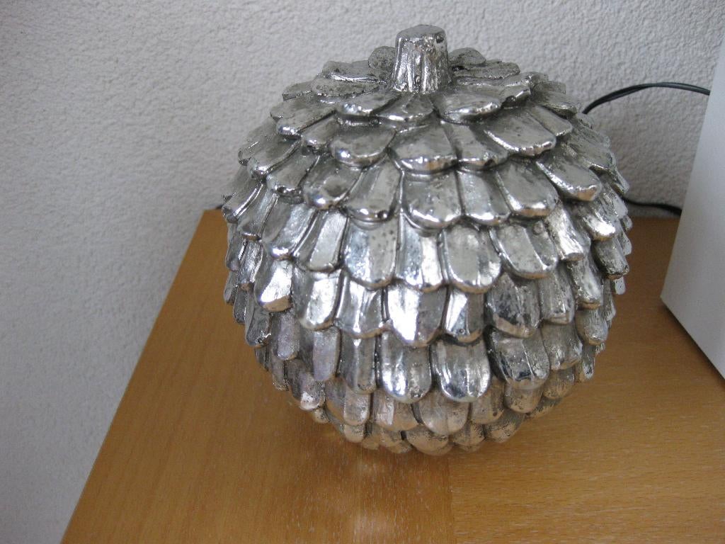 Decoratie dennenappel zilverkleurig, Ophalen of Verzenden, Zo goed als nieuw, Zilver, Hout