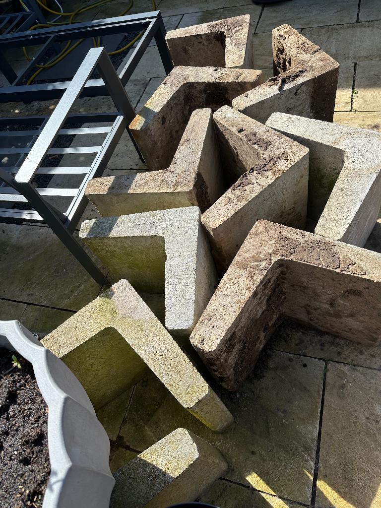 10 betonnen L elementen/keerwanden, Tuin en Terras, Ophalen, Gebruikt, Overige typen, 10 m² of meer