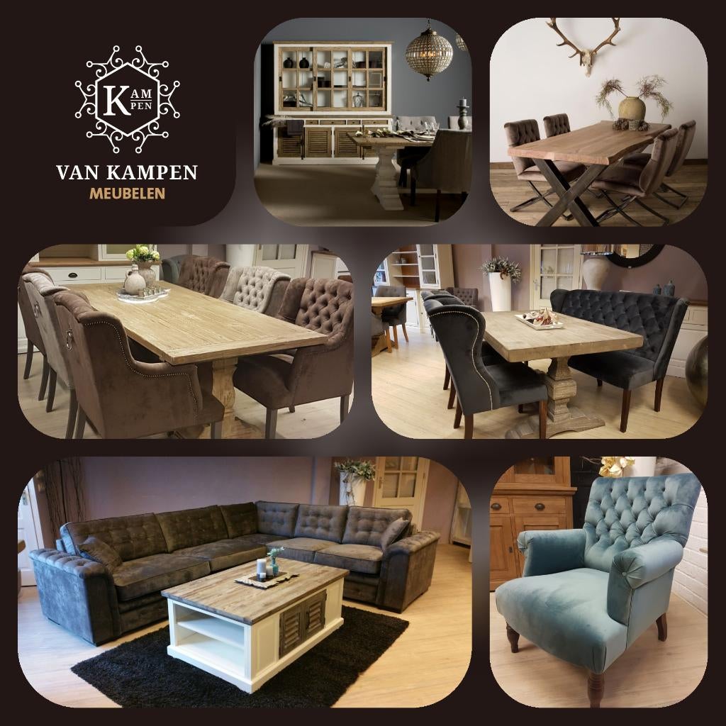 *OPRUIMING* Landelijke Hocker Capiton 50x60 €194 NU €149 (5), 50 tot 75 cm, Ophalen of Verzenden, Stof, Rechthoekig