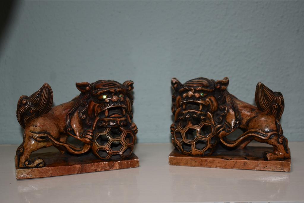 Set van 2 Chinese Foo Dogs / Leeuwen - Decoratief, Ophalen of Verzenden