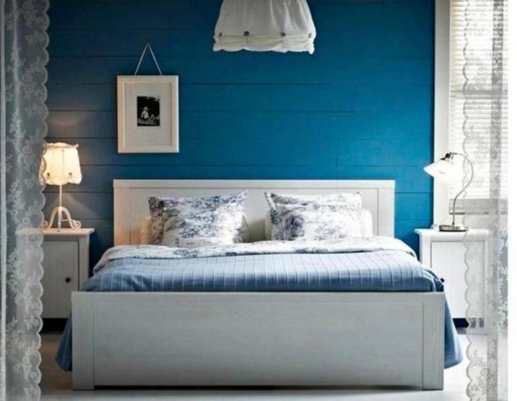 Compleet Ikea bed Brusali,lattenbodems, goede matras 140x200, Ophalen of Verzenden, Zo goed als nieuw, Tweepersoons