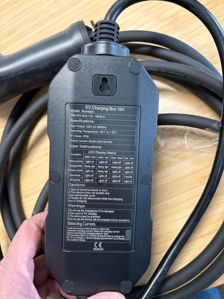 Oplaadkabel 220V voor elektrische auto - 16A, Ophalen, Nieuw, Laadkabel