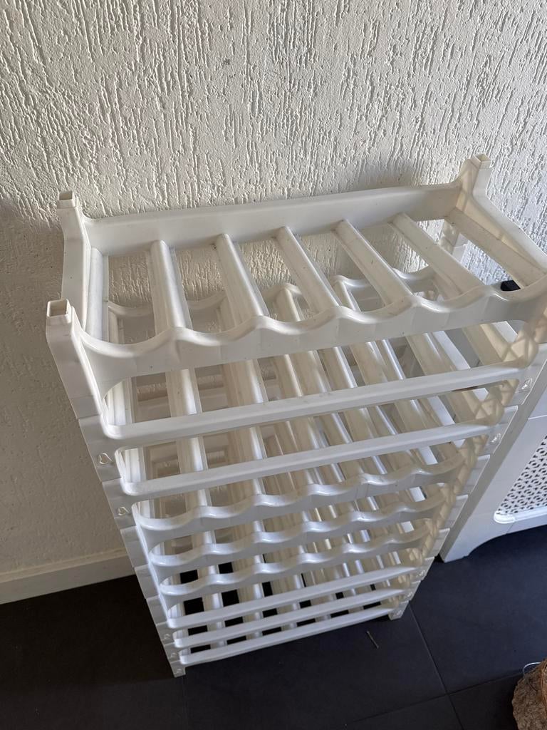 Wijnrek wit kunststof - plaats voor 12 flessen, Huis en Inrichting, Woonaccessoires | Wijnrekken, Kunststof, Gebruikt, Ophalen of Verzenden