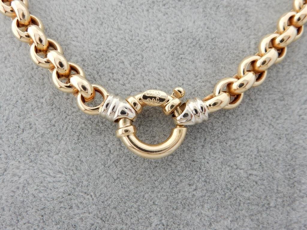 Zware 14 karaat Gouden Jasseron Ketting Jasseronschakel 49cm, Jw, Verzenden, Nieuw, Info@juwelenwereld.nl