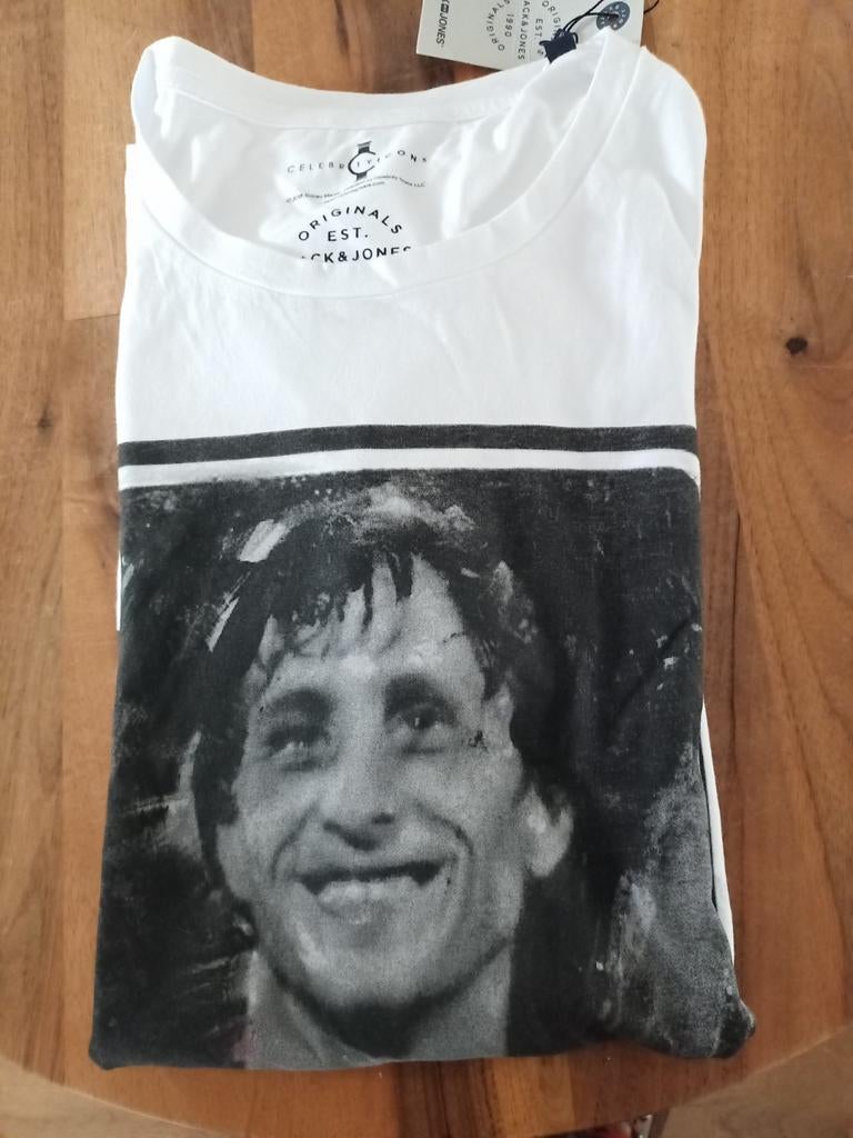 T-shirt wit met print van Johan Cruijff., Ophalen of Verzenden, Nieuw, Wit