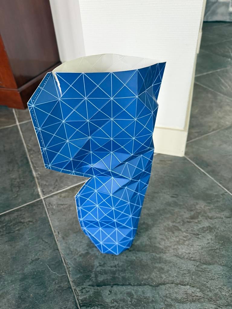 Papieren overvaas, design Pepe Nieuwkoop by Tiny Miracles, Overige materialen, Gebruikt, Blauw, Ophalen of Verzenden