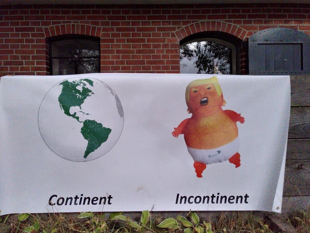 Trump - Amerika - Satire - Doek, Diversen, Vlaggen en Wimpels, Zo goed als nieuw, Ophalen of Verzenden