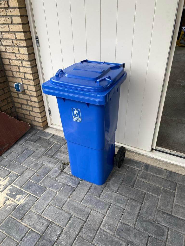 Blauwe Kliko -, Huis en Inrichting, Woonaccessoires | Prullenbakken, Gebruikt, Kunststof, 75 cm of meer, 40 liter of meer, Ophalen