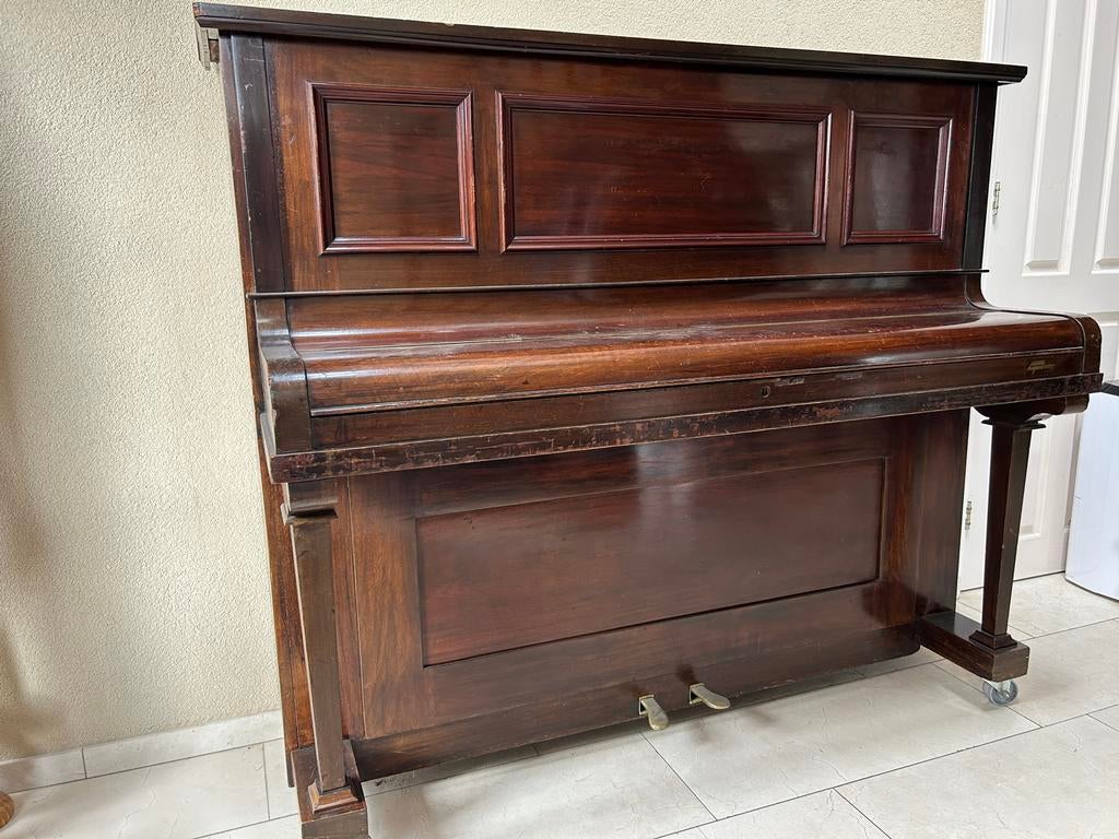 Antieke Piano - Klassiek Muziekinstrument, Muziek en Instrumenten, Piano's, Ophalen, Gebruikt, Bruin, Piano