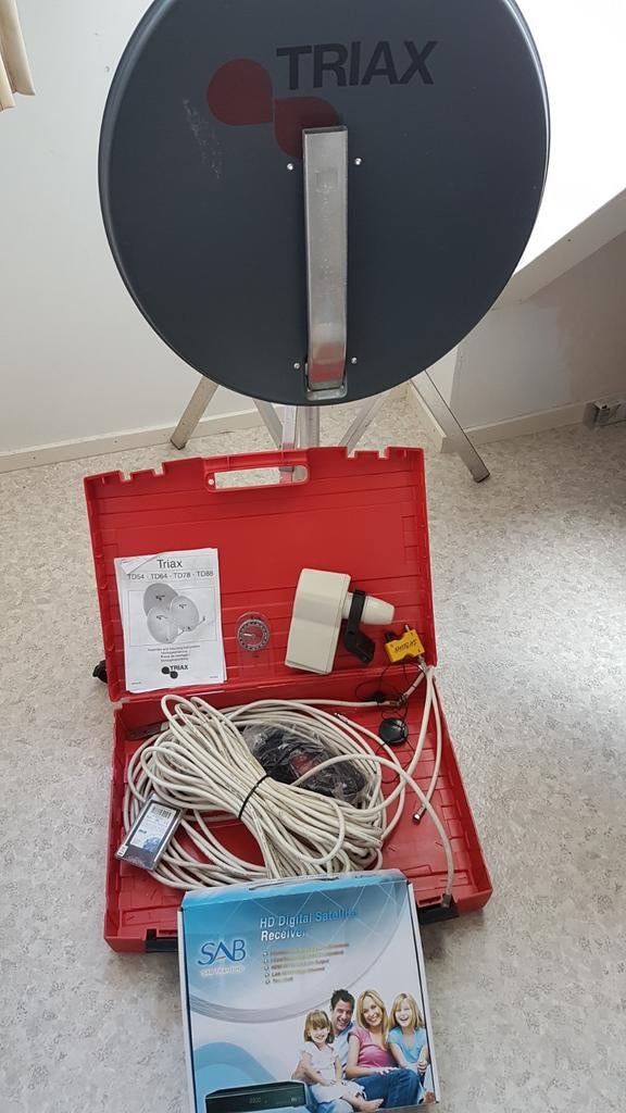 Triax schotelantenne met muurschotel en receiver, Ophalen of Verzenden