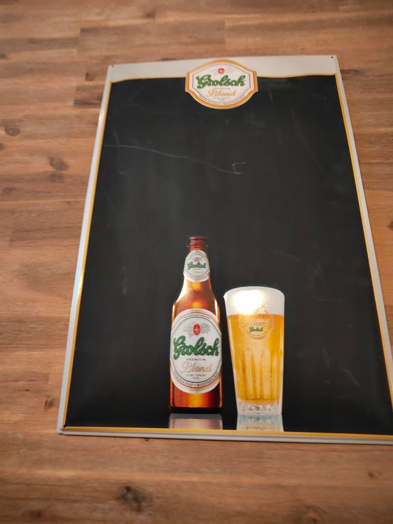 Grolsch reclamebord en krijt/ magneet bord, Verzamelen, Ophalen of Verzenden, Reclamebord, Plaat of Schild, Grolsch