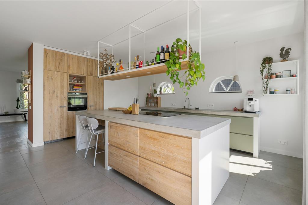 Modern Plafondrek voor Kookeiland - Wit Hout (2,50m), Ophalen, Wit, Zo goed als nieuw, 200 cm of meer