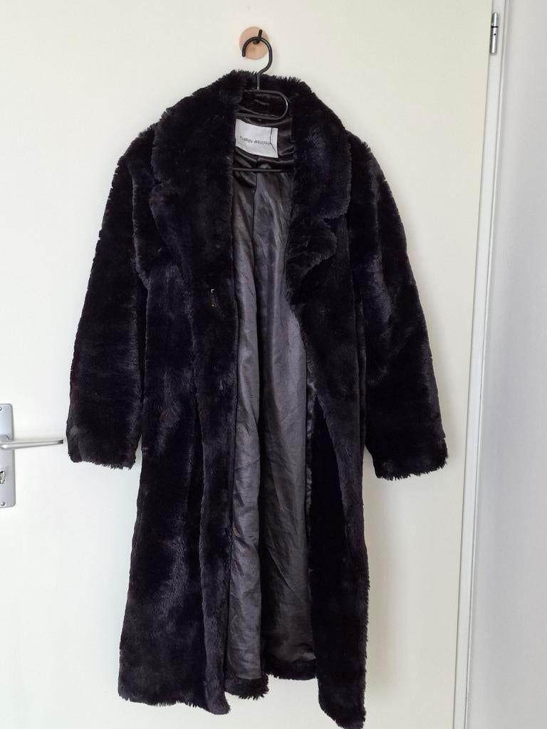 Bontjas (nep) te koop maat M, Kleding | Dames, Ophalen of Verzenden, Zo goed als nieuw, Maat 38/40 (M), Zwart