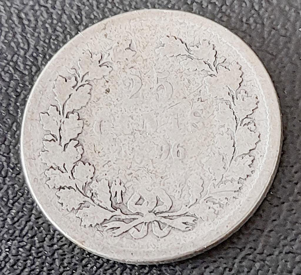 Nederland 25 cent 1896 (lot 1), Postzegels en Munten, Munten | Nederland, Zilver, 25 cent, Ophalen of Verzenden, Koningin Wilhelmina