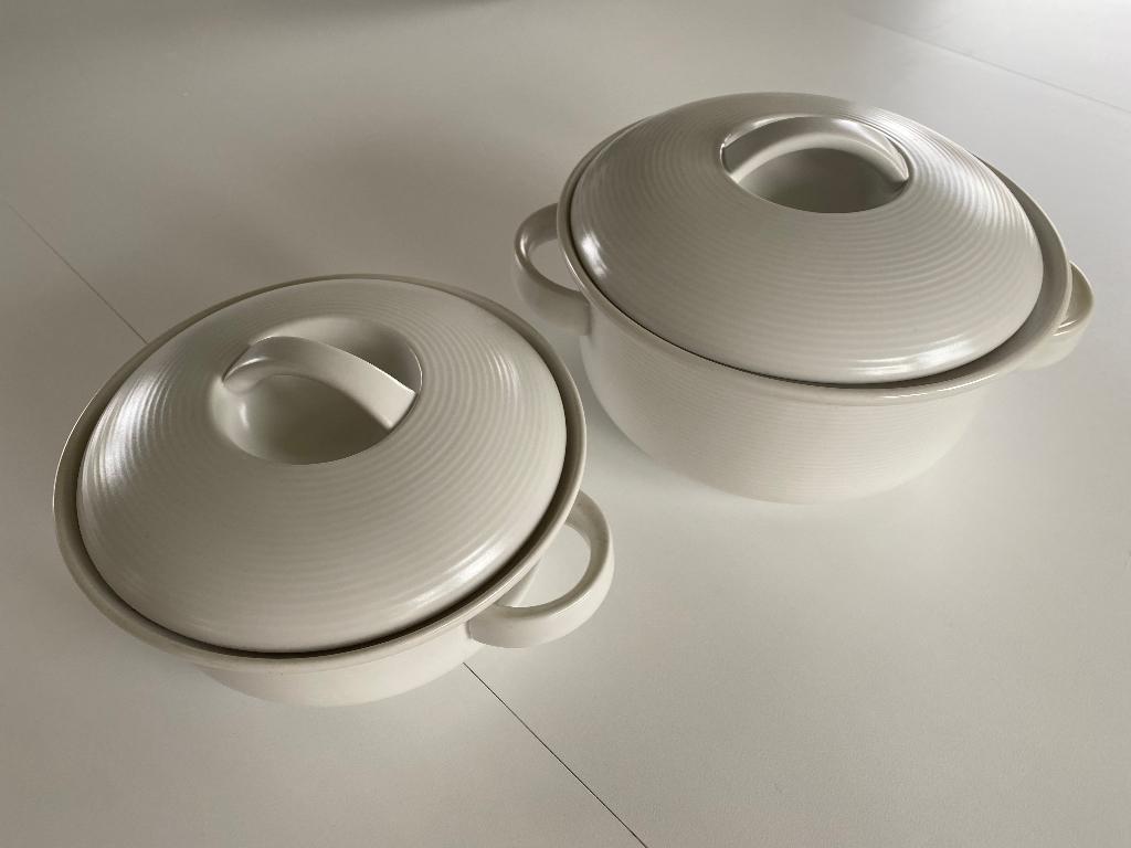 2x dekschaal Thomas Trend wit porselein, Ophalen, Overige stijlen, Porselein, Schaal of Schalen