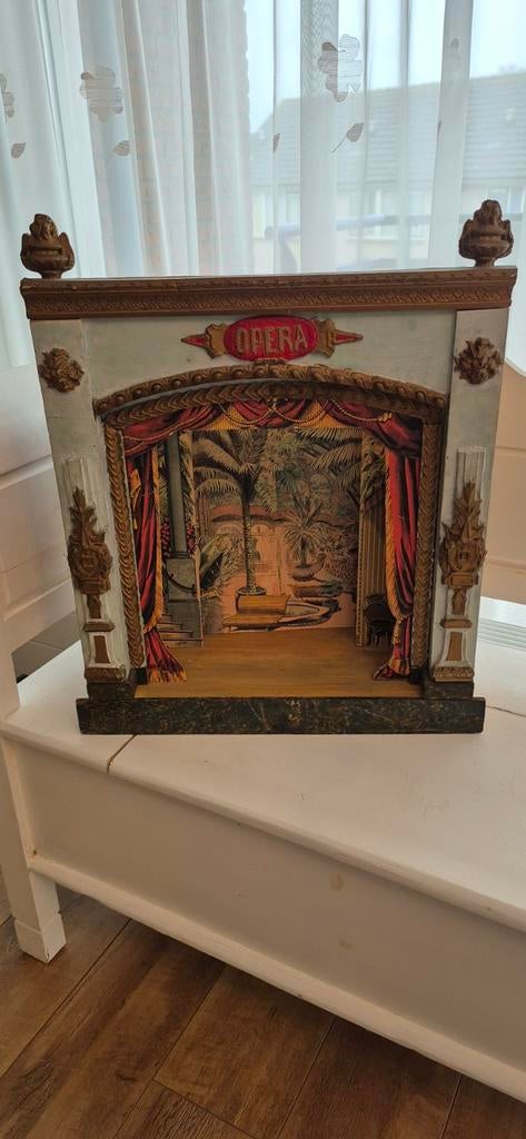 Antiek houten poppenhuis theater, Ophalen of Verzenden