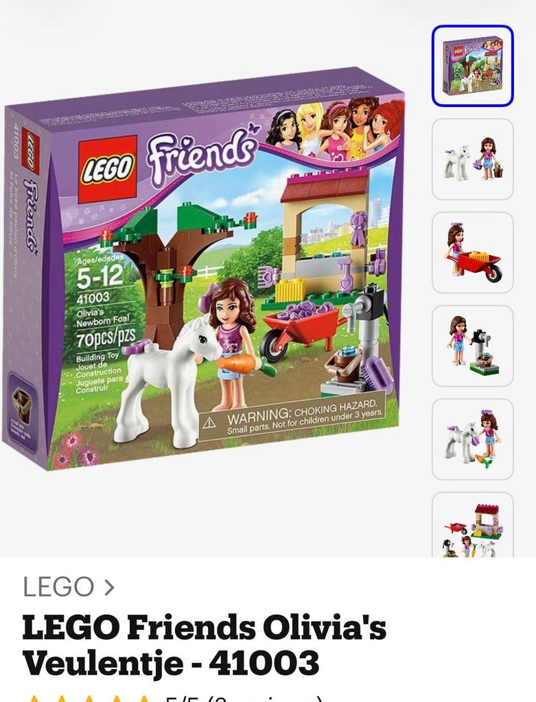 LEGO Friends Olivia's Veulentje - 41003, Kinderen en Baby's, Inclusief minifiguren, Gebruikt, Lego, Friends