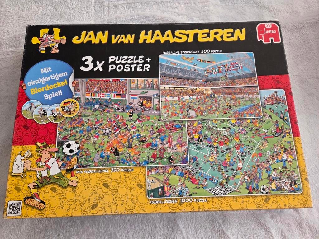 Jan van haasteren puzzels Duits Voetbal 3 puzzels, Ophalen of Verzenden, 500 t/m 1500 stukjes, Zo goed als nieuw, Legpuzzel