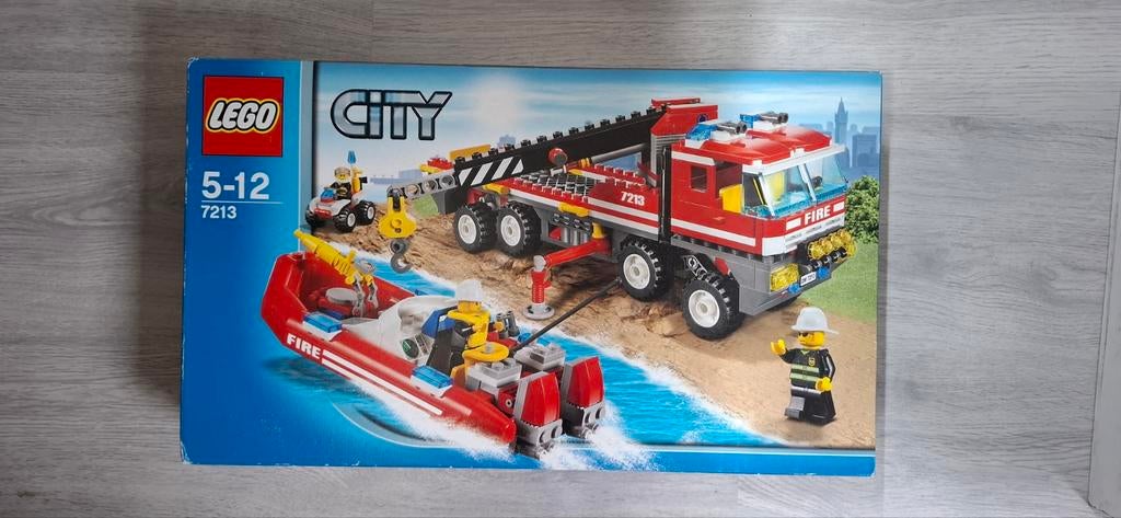 Lego City 7213 Off-Road Brandweerwagen met Reddingsboot, Ophalen, Zo goed als nieuw, Complete set, Lego