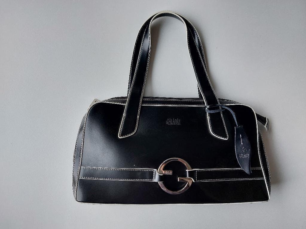 Zwarte leren damestas Galaday - Nieuw, Ophalen of Verzenden, Nieuw, Zwart, Overige typen