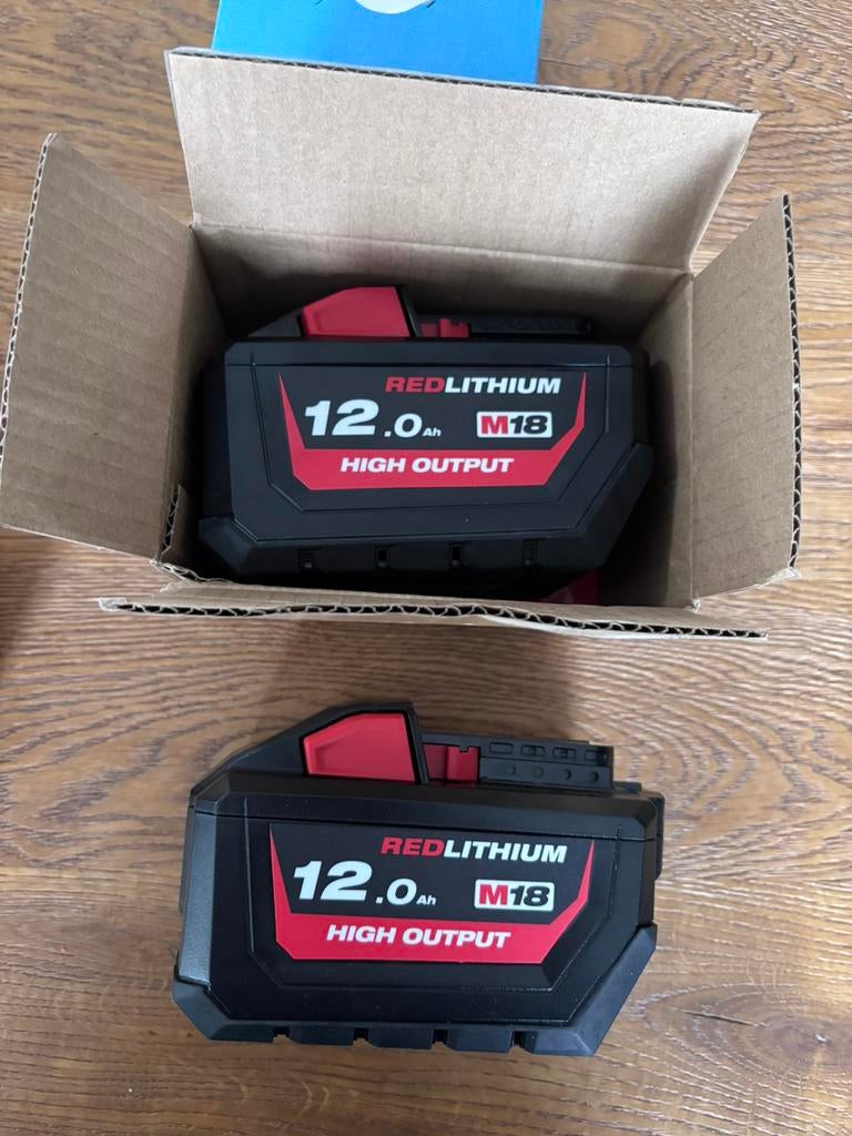 Milwaukee M18 Redlithium 12.0 Ah accu nieuw, Ophalen of Verzenden, Nieuw