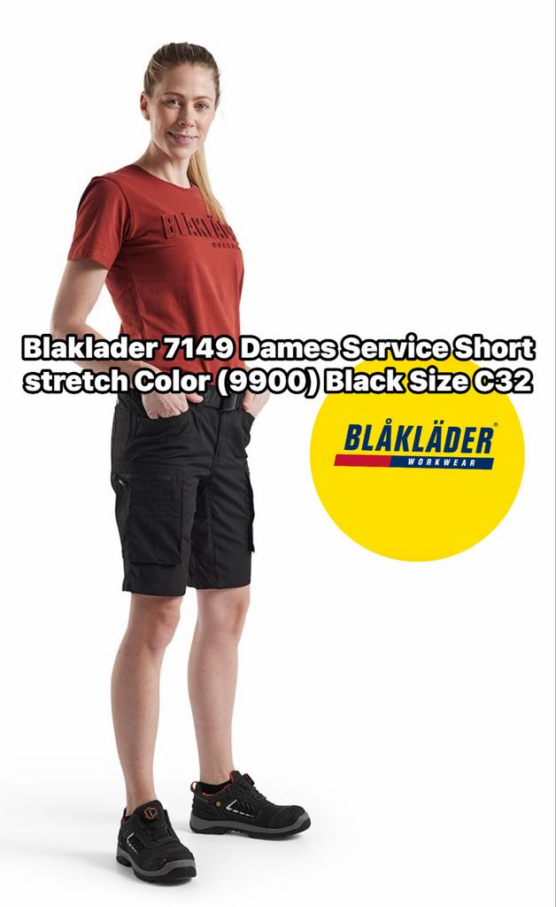 Blaklader 7149 Dames Service Short stretch Zwart C32, Kort, Zwart, Nieuw, Ophalen of Verzenden
