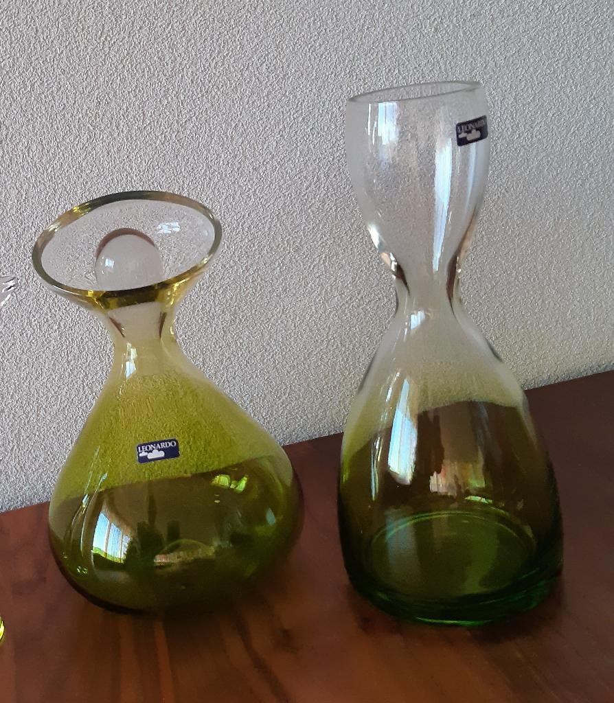 Leonardo Wijn -Water Karaf groen glas prachtig zijn nieuw, Ophalen of Verzenden