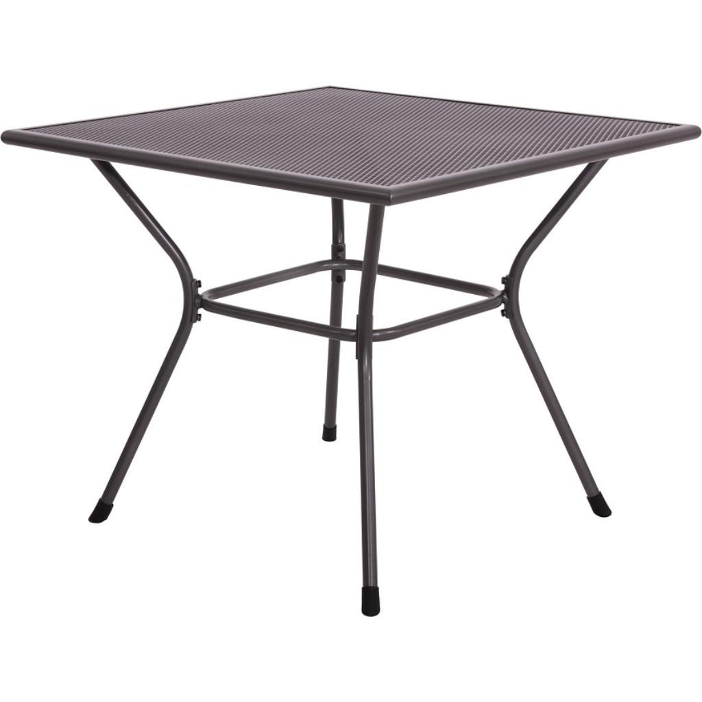 Tuintafel grijs metaal vierkant 90 x 90 cm model Nordic, Tuin en Terras, Tuintafels, Ophalen of Verzenden, Nieuw, Vierkant, Metaal