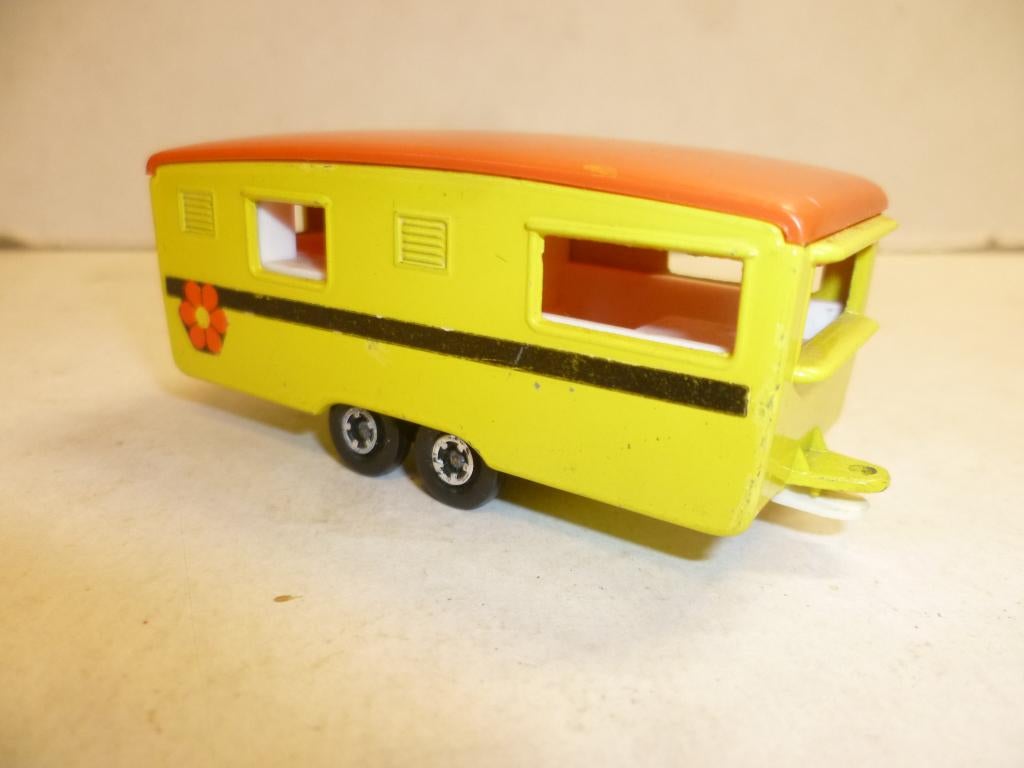 Matchbox Lesney Superfast 1970 Caravan Trailer 7cm lang auto, Ophalen of Verzenden, Zo goed als nieuw, Overige typen