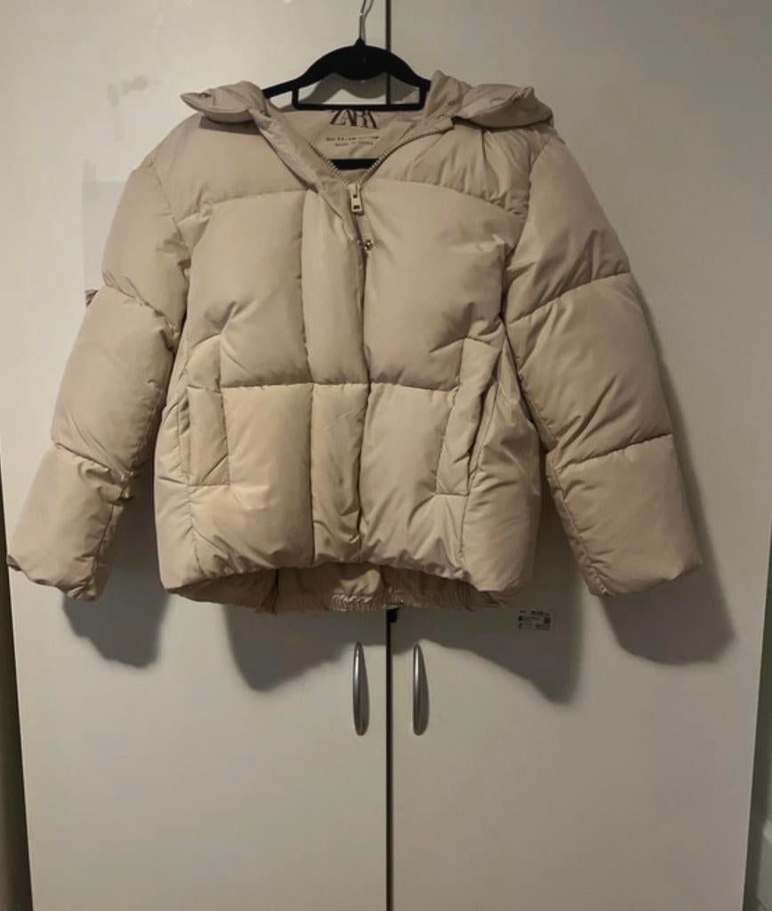 Zara Beige puffer jas, Ophalen of Verzenden, Nieuw, Maat 36 (S), Beige