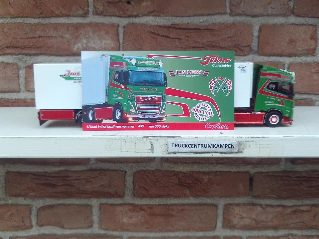 Tekno  Volvo  FH5  Globetrotter  van  Jan  Mues., Hobby en Vrije tijd, Modelauto's | 1:50, Ophalen of Verzenden, Nieuw, Bus of Vrachtwagen