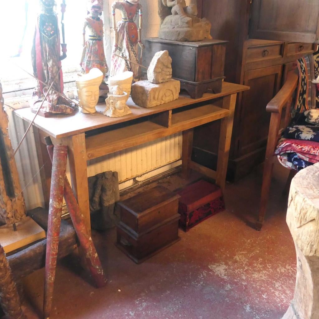 teak sidetable sideboard TQ11 antiek schooltafeltje TAFEL, Ophalen of Verzenden