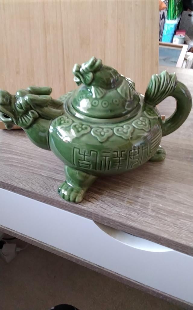 Chinese  theepot Groene draak, Ophalen of Verzenden