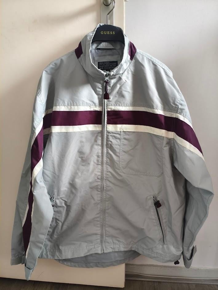 New Roads grijs / paarse heren windjack, Kleding | Heren, Maat 48/50 (M), Ophalen of Verzenden, Zo goed als nieuw, New Roads