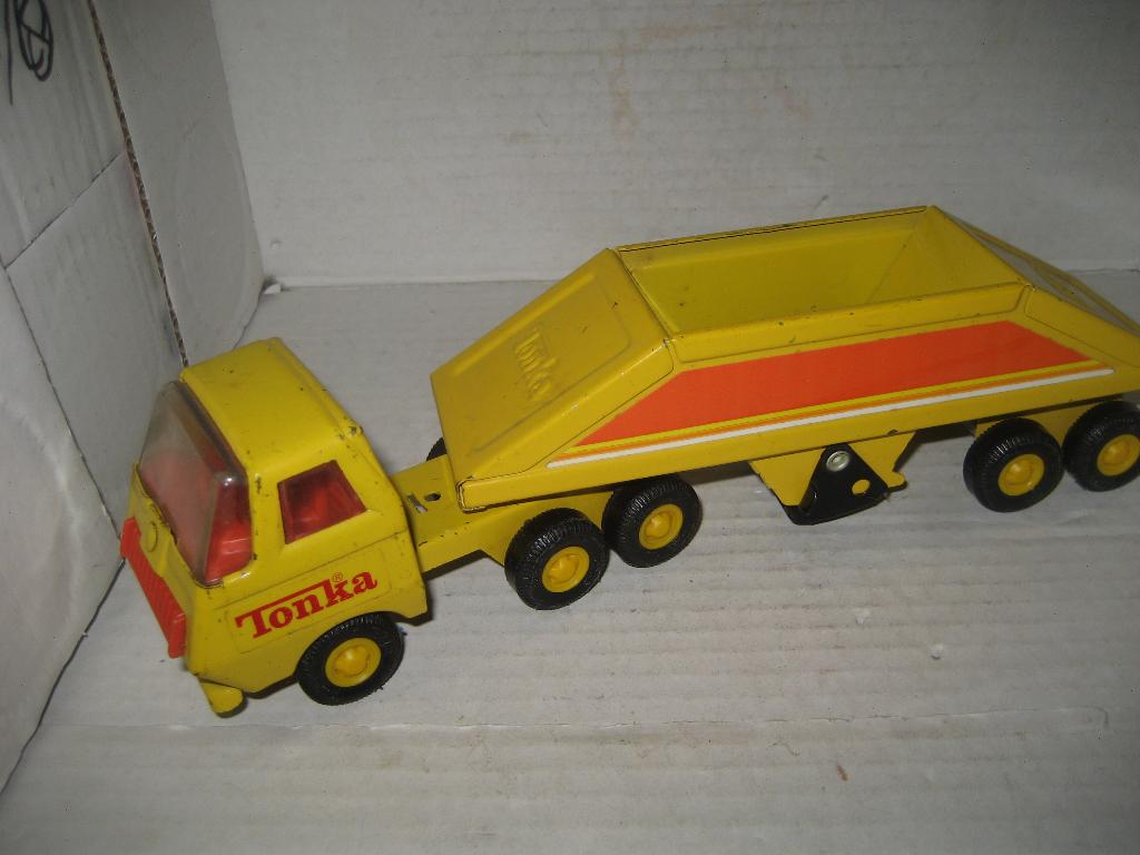 Tonka trailer dieplader onderlosser, Ophalen of Verzenden, Zo goed als nieuw